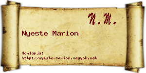 Nyeste Marion névjegykártya